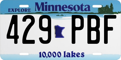 MN license plate 429PBF
