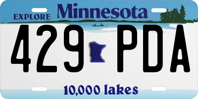 MN license plate 429PDA