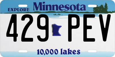 MN license plate 429PEV