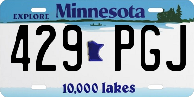 MN license plate 429PGJ