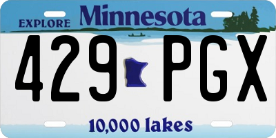 MN license plate 429PGX