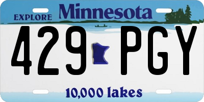 MN license plate 429PGY