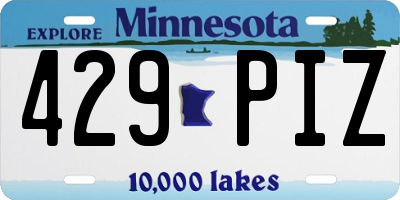 MN license plate 429PIZ