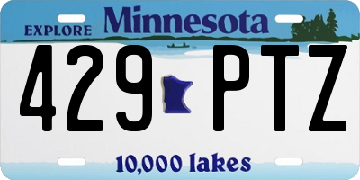 MN license plate 429PTZ