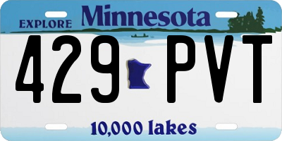 MN license plate 429PVT