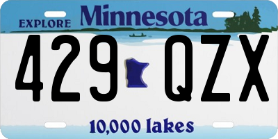MN license plate 429QZX