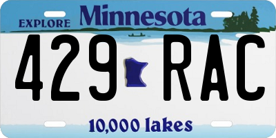MN license plate 429RAC