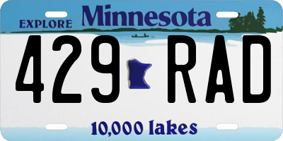 MN license plate 429RAD