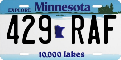 MN license plate 429RAF