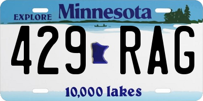 MN license plate 429RAG