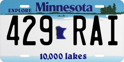 MN license plate 429RAI