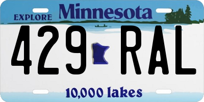 MN license plate 429RAL