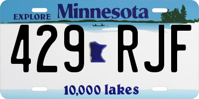 MN license plate 429RJF