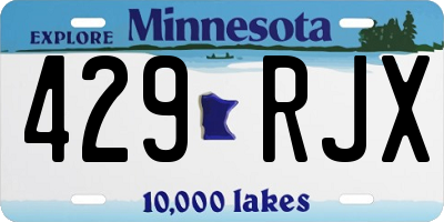 MN license plate 429RJX