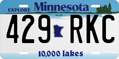 MN license plate 429RKC