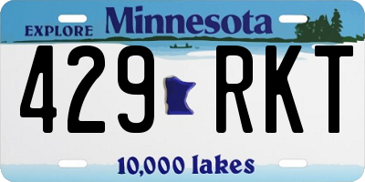 MN license plate 429RKT