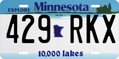 MN license plate 429RKX