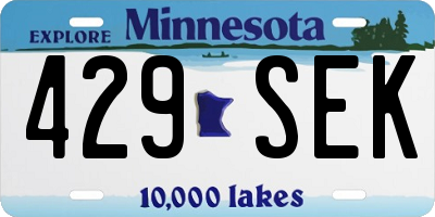 MN license plate 429SEK