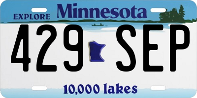 MN license plate 429SEP