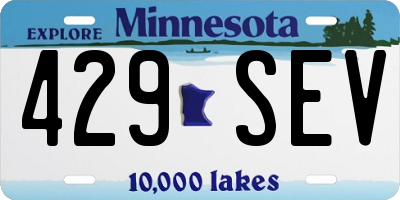 MN license plate 429SEV
