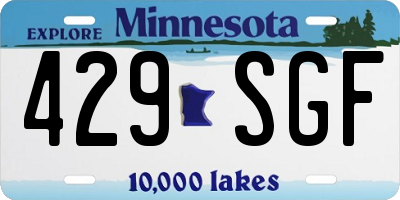 MN license plate 429SGF