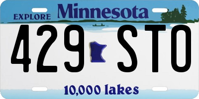 MN license plate 429STO