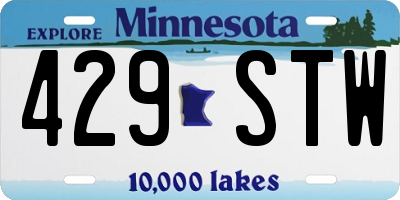 MN license plate 429STW