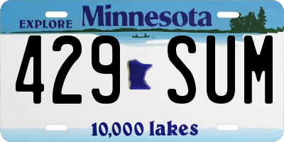 MN license plate 429SUM