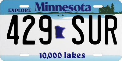 MN license plate 429SUR