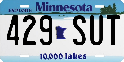 MN license plate 429SUT