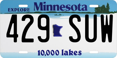 MN license plate 429SUW