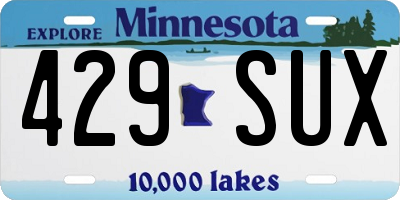 MN license plate 429SUX