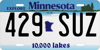 MN license plate 429SUZ