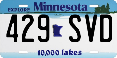 MN license plate 429SVD