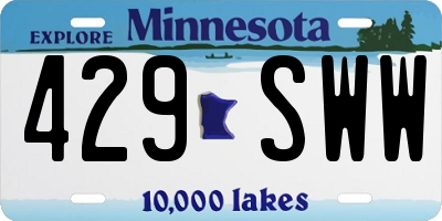 MN license plate 429SWW