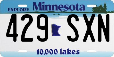 MN license plate 429SXN