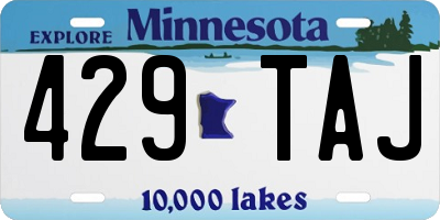 MN license plate 429TAJ