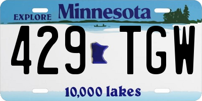 MN license plate 429TGW