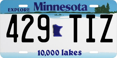 MN license plate 429TIZ