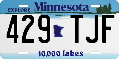 MN license plate 429TJF