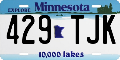 MN license plate 429TJK