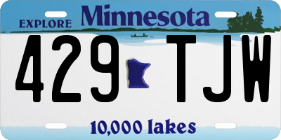 MN license plate 429TJW