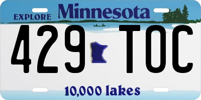 MN license plate 429TOC
