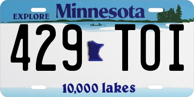 MN license plate 429TOI
