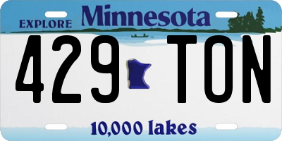 MN license plate 429TON