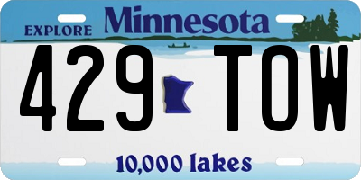 MN license plate 429TOW