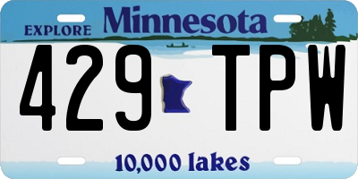 MN license plate 429TPW