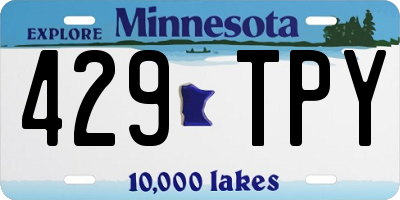 MN license plate 429TPY
