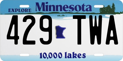 MN license plate 429TWA