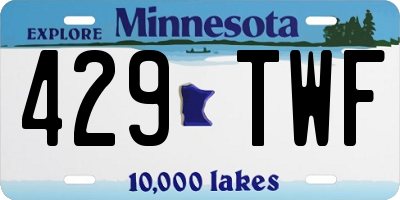MN license plate 429TWF